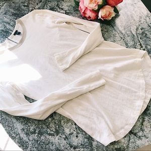 J Crew Ivory Long Sleeve Top Zipper on Back